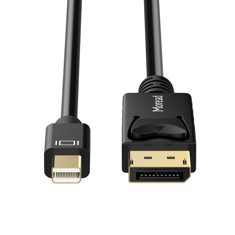 Moread Mini DisplayPort to DP Cable, 6 Feet, Gold-Plated - 4K@60Hz, 2K@144Hz - Black - Image 4